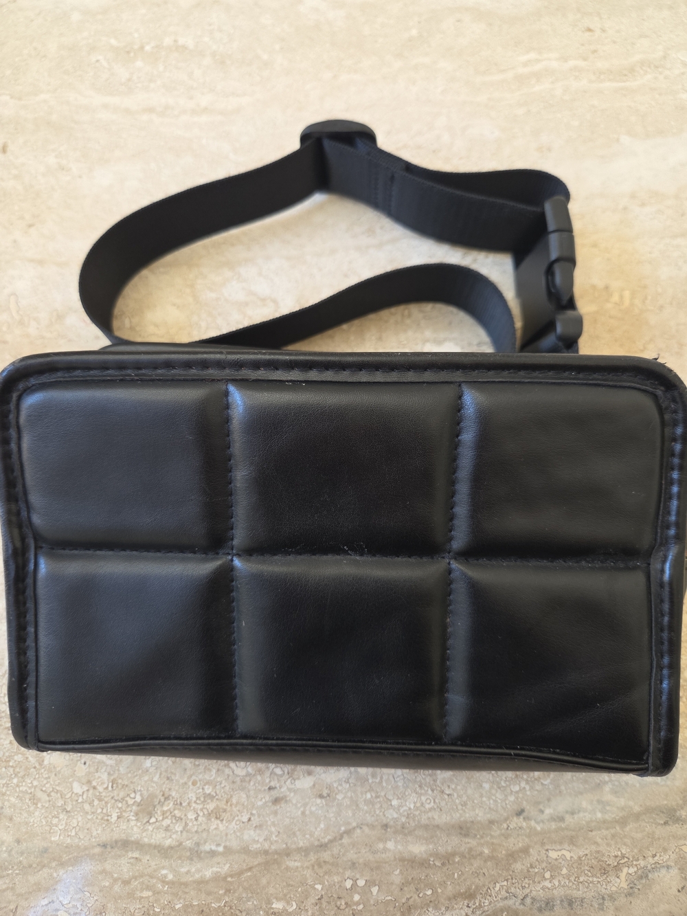 Amanda Uprichard Black Leather Fanny Pack